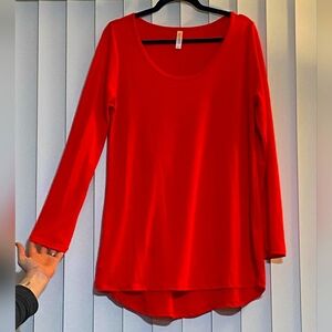 LulaRoe Large Long Sleeve Top T-Shirt Red